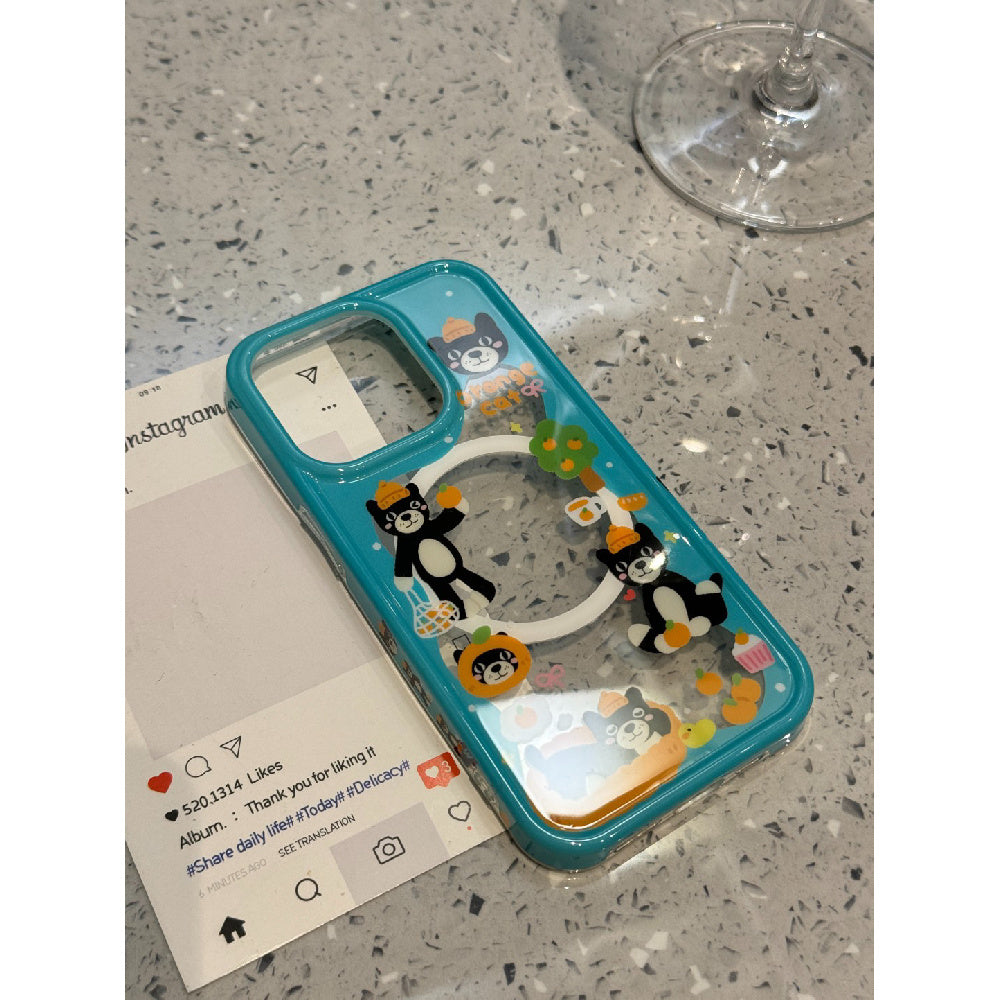 Ameigas Lucky Cat Wobble Case - Cute Cartoon Cat with Magnetic Bounce & Stand Function