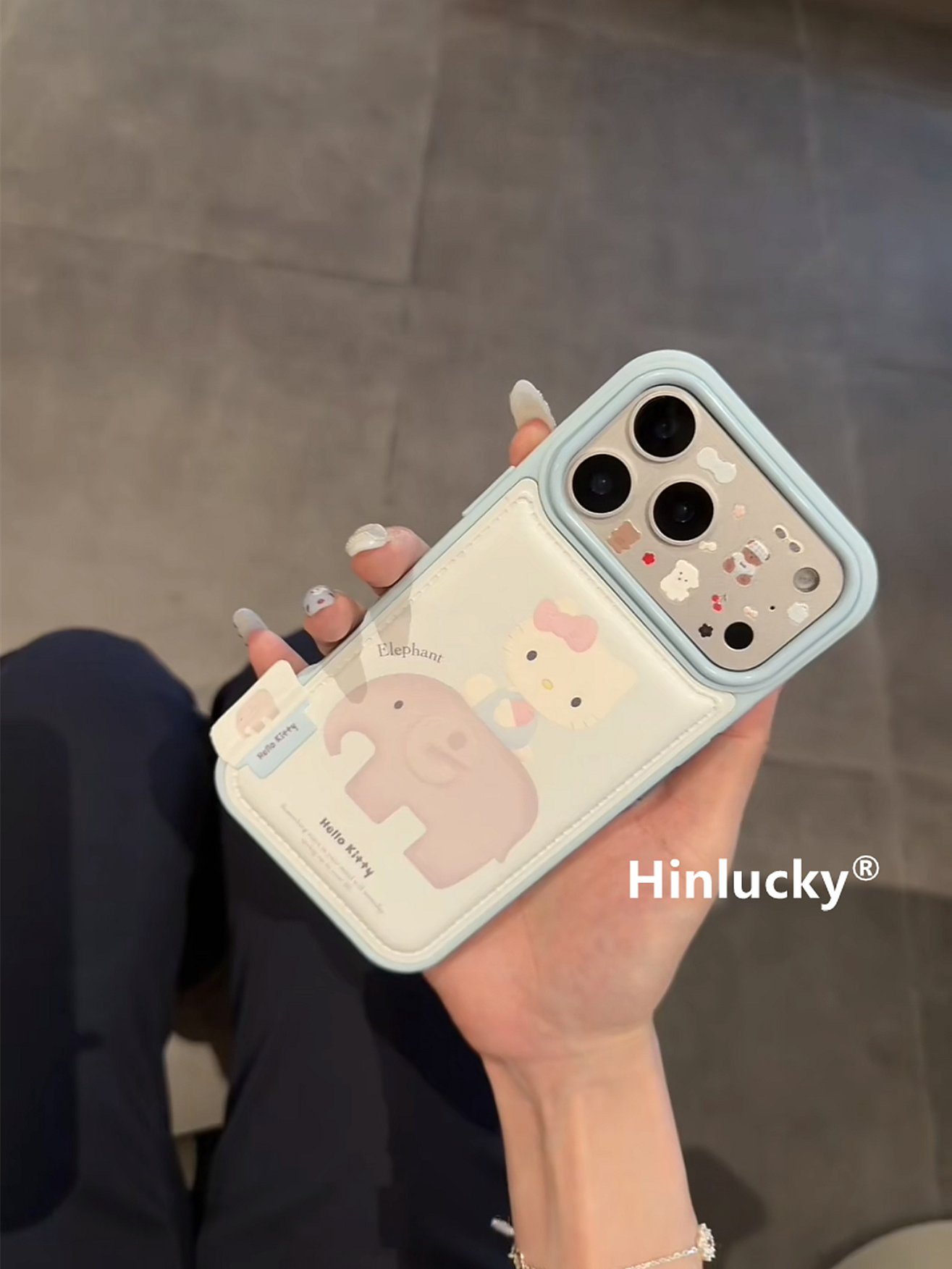 Ameigas Kitty & Ellie Adventure Case - Cat on Elephant Vegan Leather Cover for iPhone