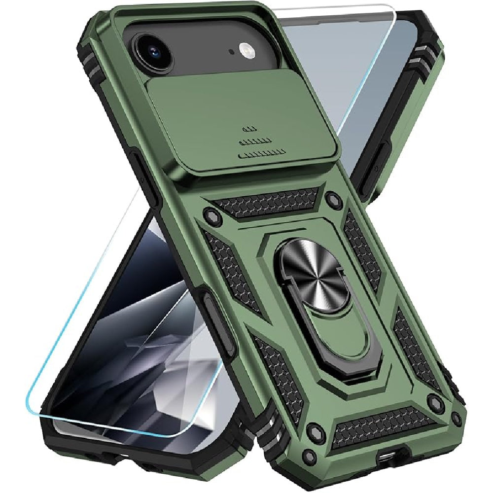 Ameigas Slide Camera Cover Ring Kickstand Protective Phone Case