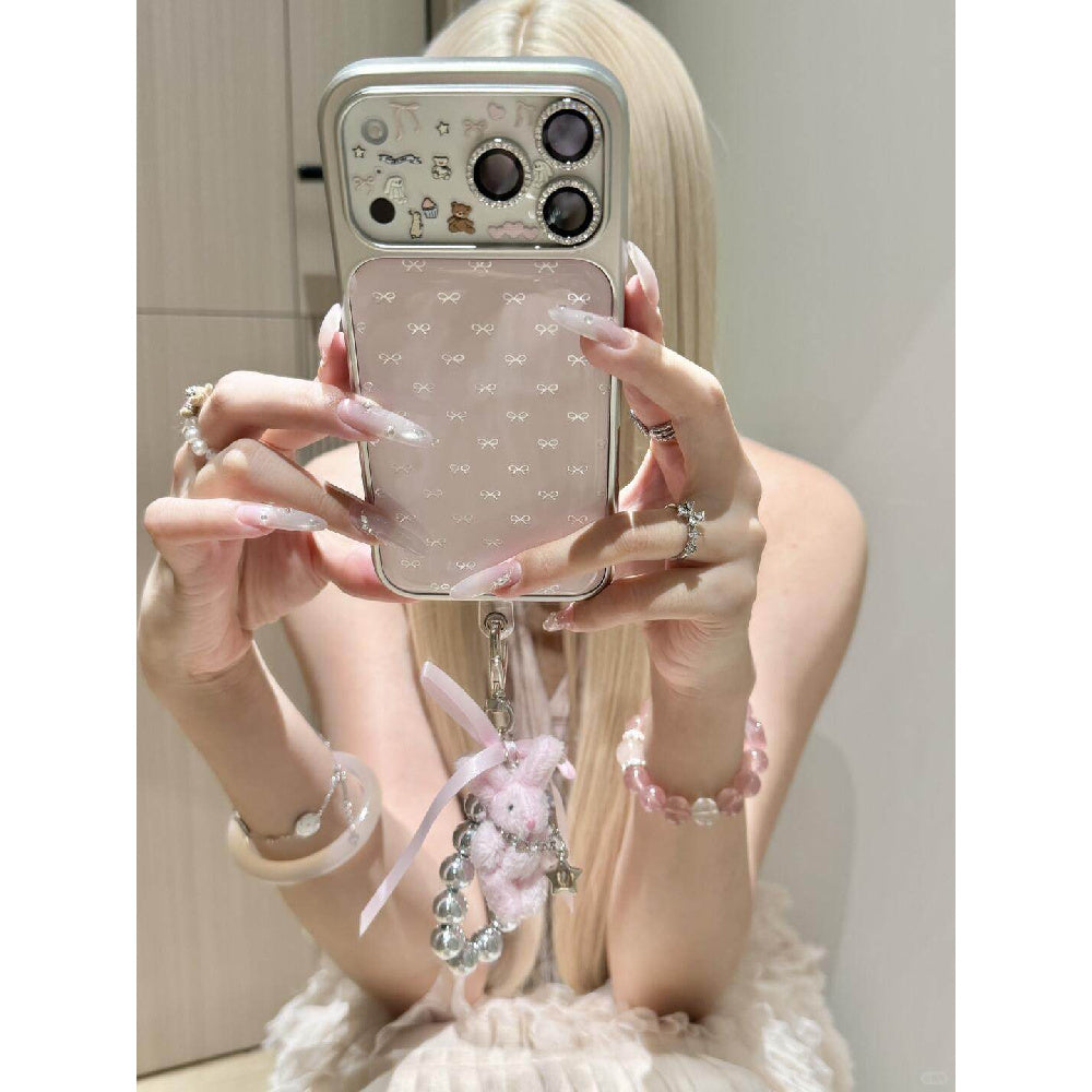 Ameigas Gentle Style Case - Soft Pink Bow Design with Detachable Wrist Strap