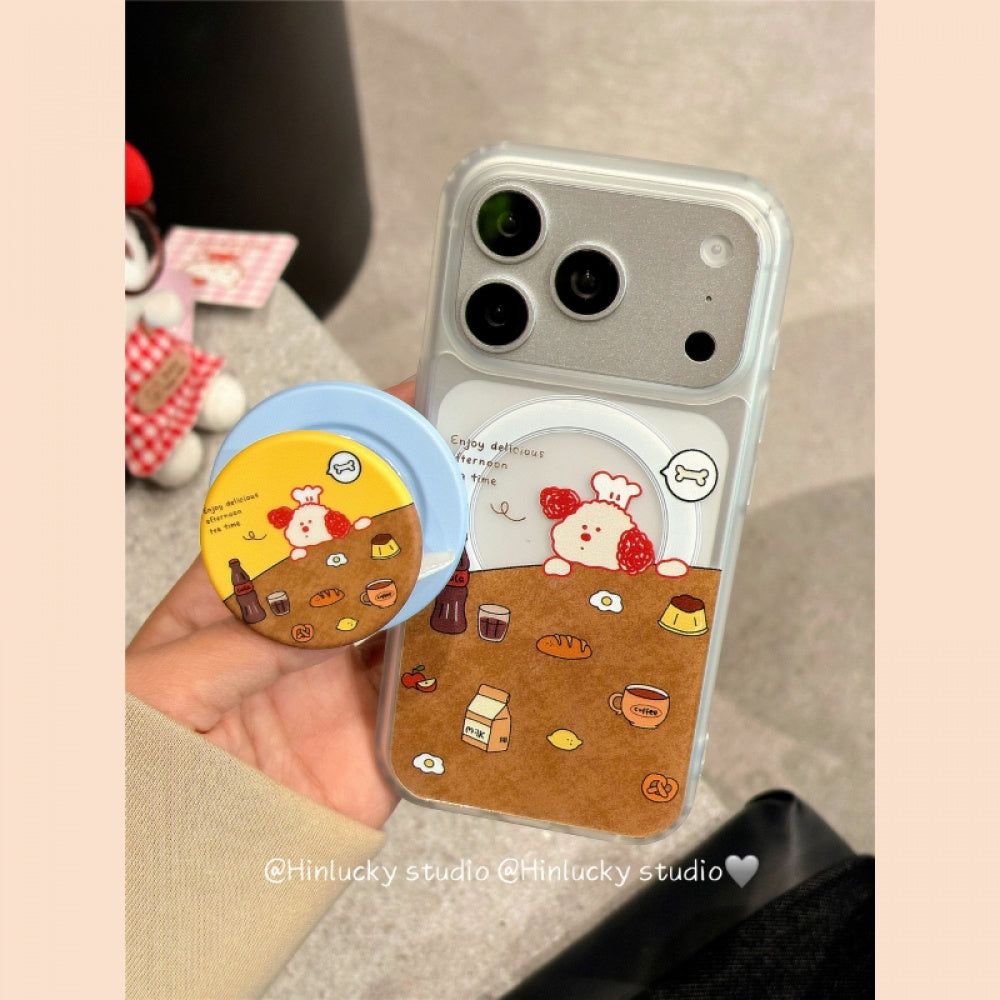 Ameigas Doodle Pup Tea-Time Case - Puppy & Pastry MagSafe Skin-Feel Cover