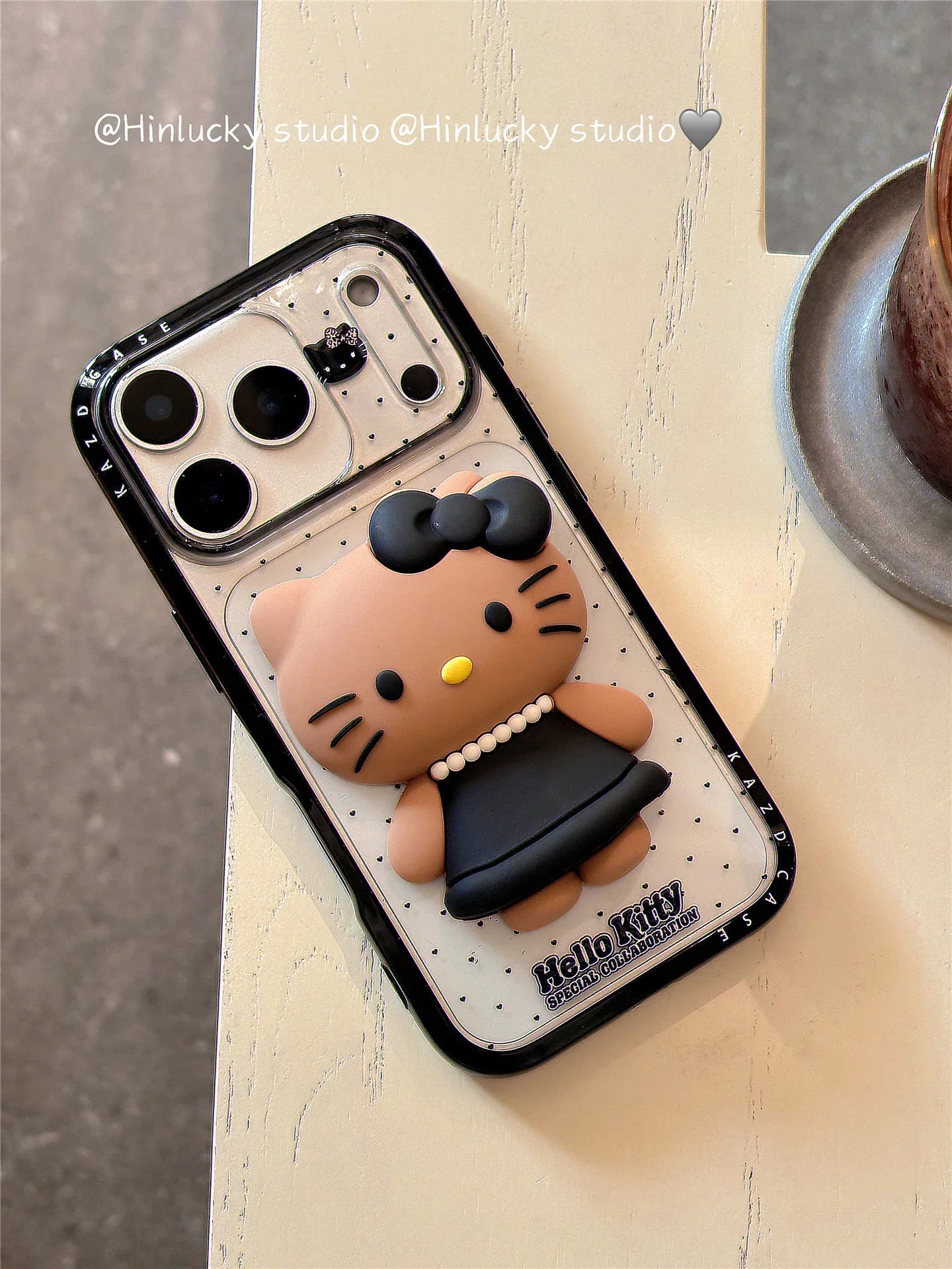 Ameigas Chic Cartoon 3D Cat Charm Full-Cover Phone Case - Ameigas