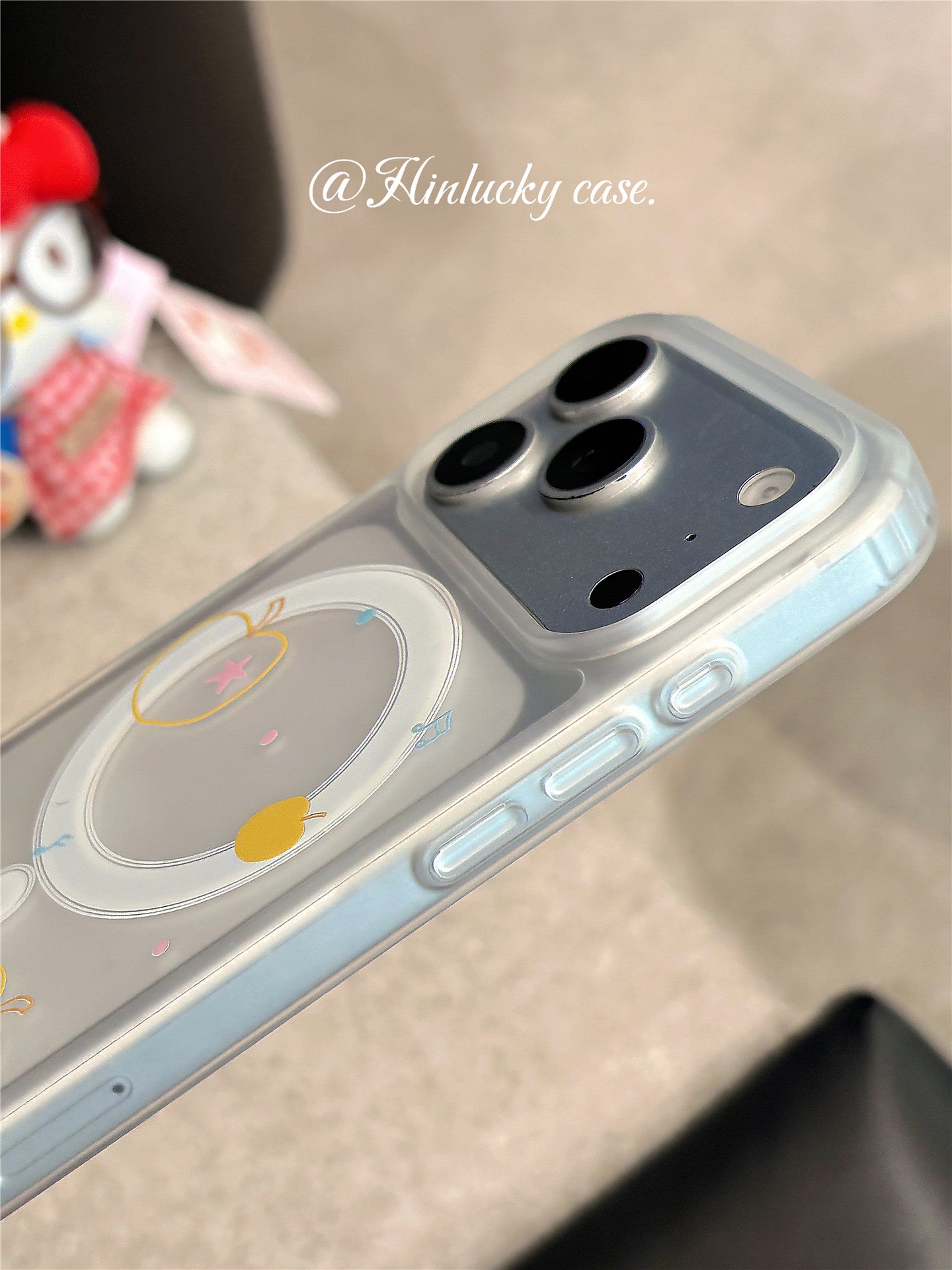 Ameigas Honey Line Apple Case - Korean Instagram Style MagSafe Frosted Cover