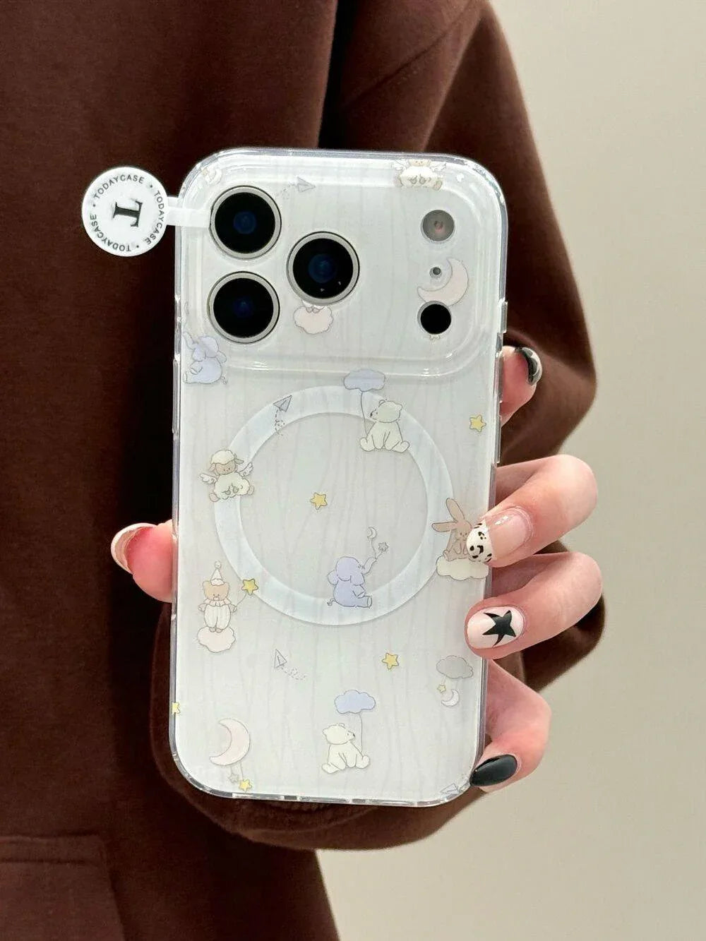 Ameigas Animal Nightcap Case - Cute Sleeping Animal Print with Magnetic Kickstand & Dual-Layer Armor - Ameigas