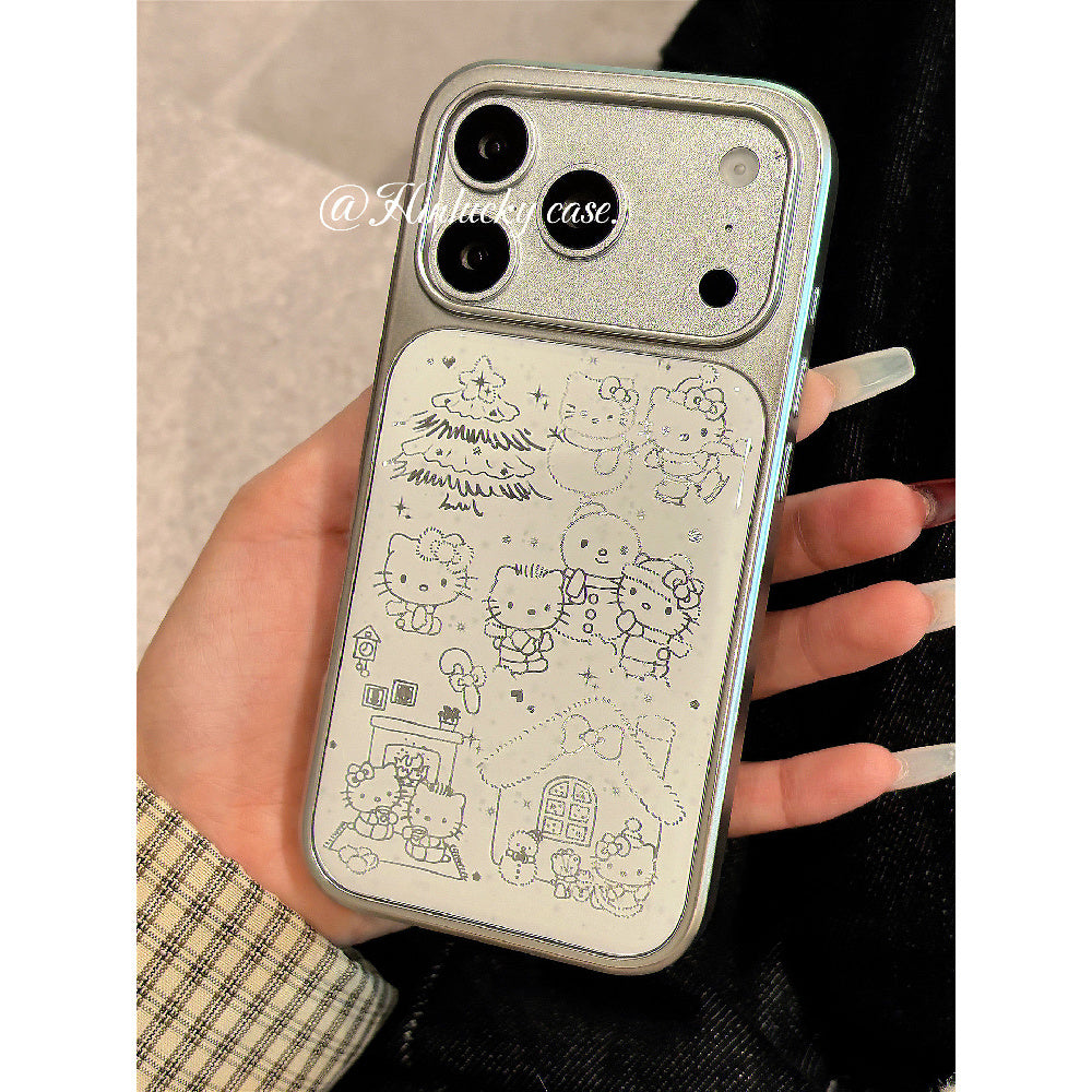 Ameigas Frosty Tale Case - Sparkling Snowman Kitty Electroplated Cover