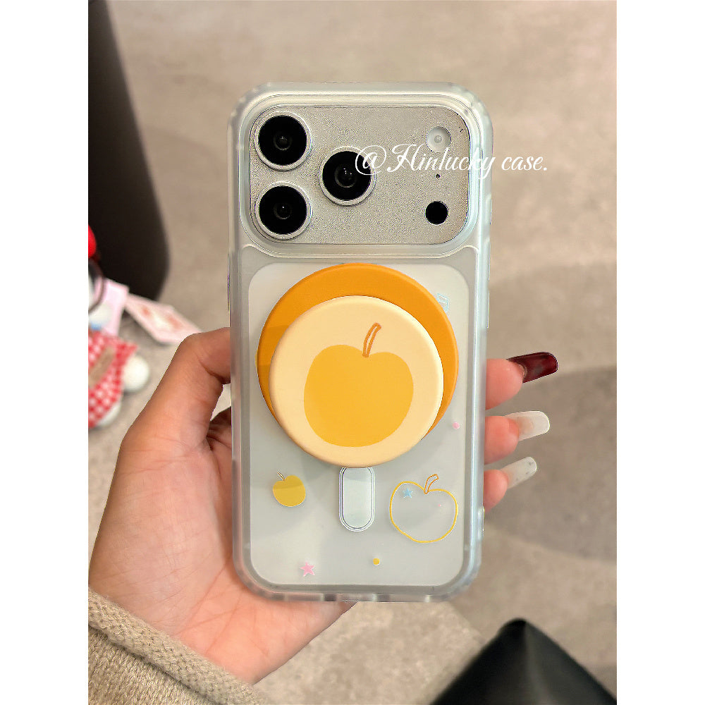 Ameigas Honey Line Apple Case - Korean Instagram Style MagSafe Frosted Cover