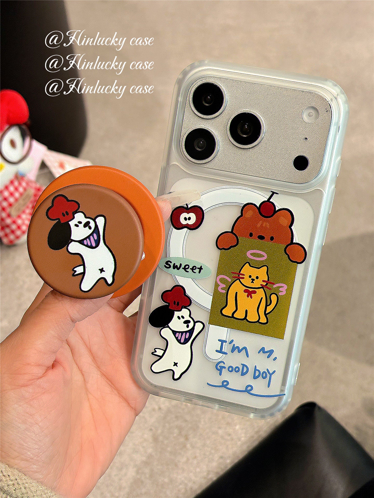 Ameigas Pawfect Pals Case - Cat & Dog Sharing Treat MagSafe Skin-Feel Cover