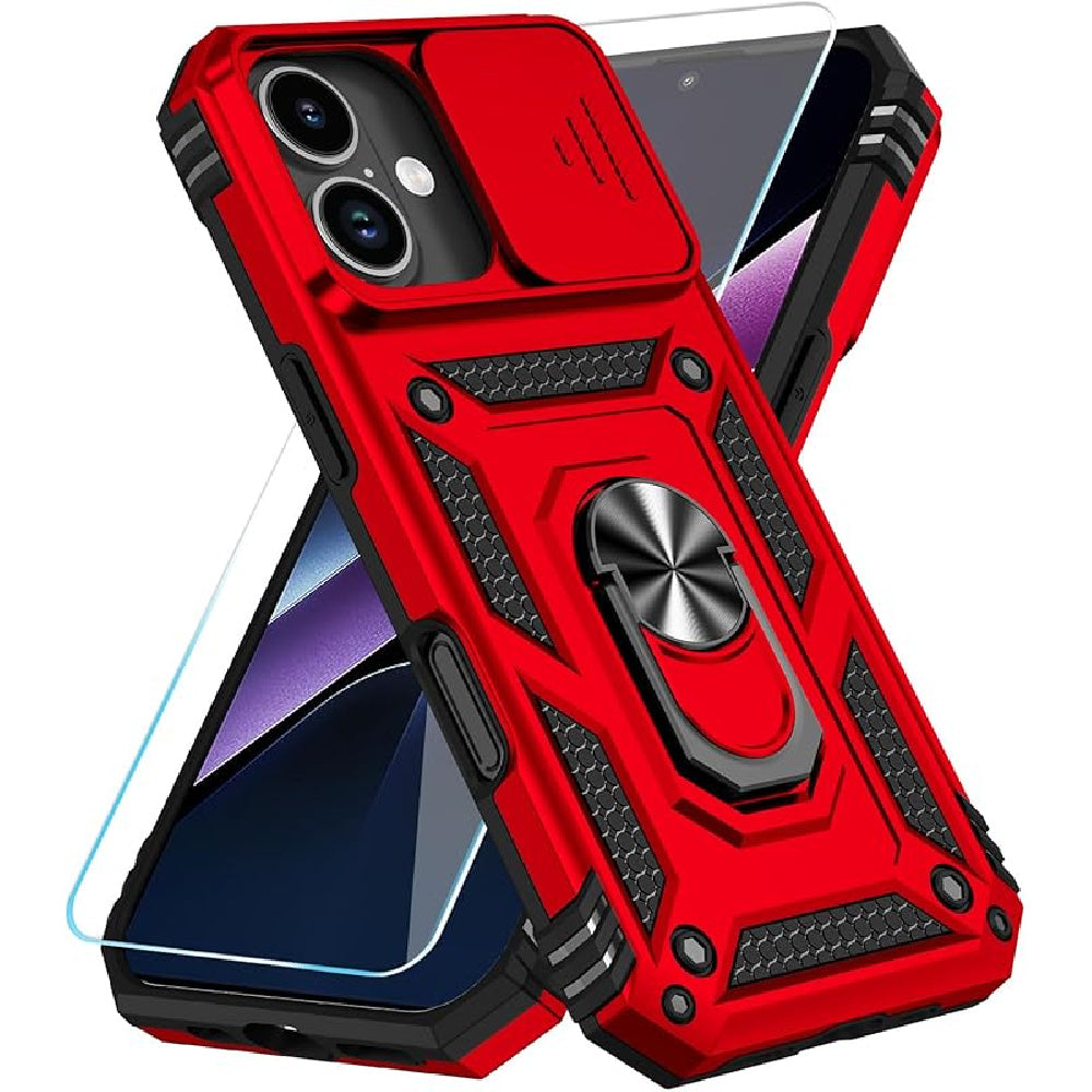 Ameigas Slide Camera Cover Ring Kickstand Protective Phone Case