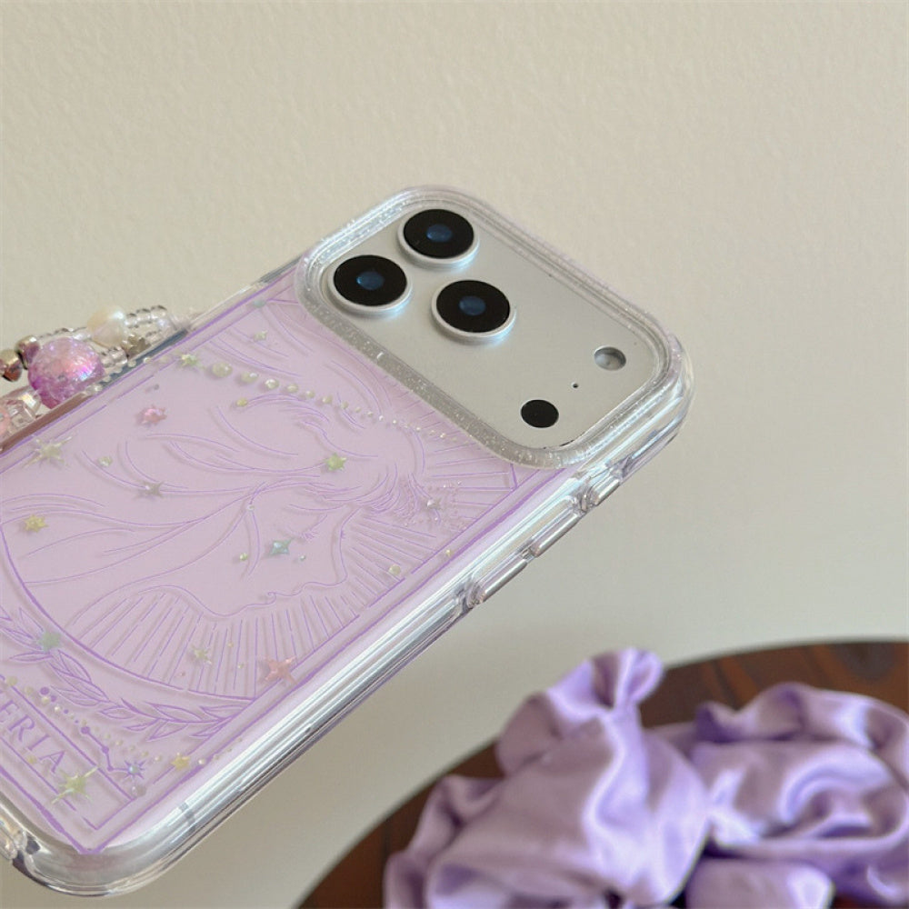 Beautiful Ins Style Gold-Plated Goddess Tears Compatible with iPhone 16/17 Pro Max Case 14 Apple 15 Chain