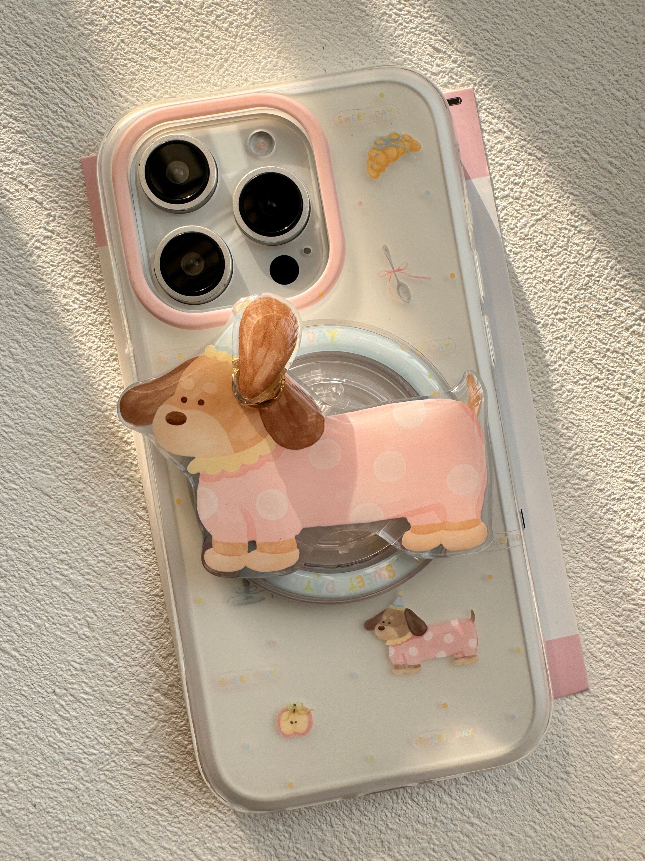 Ameigas Gallery Sketch Case - Minimalist Cartoon Dog Illustration on White Soft Shell