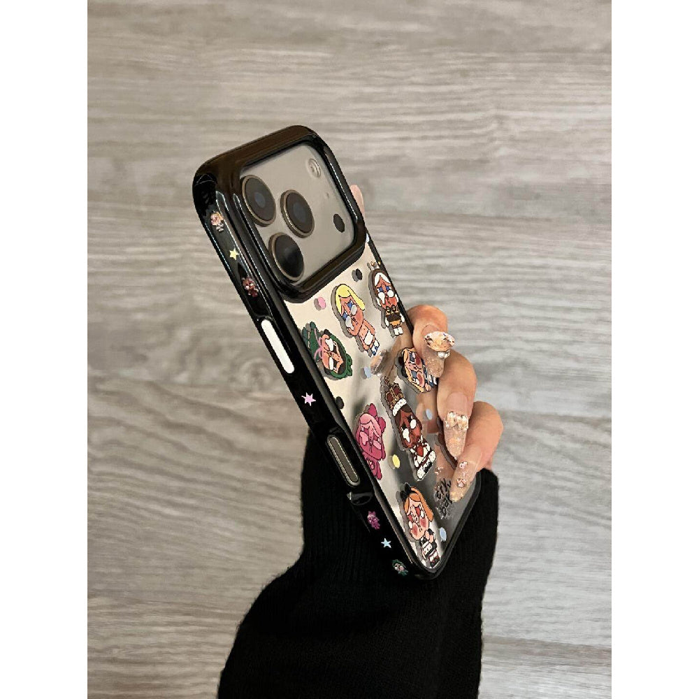 Ameigas Mirror Tear Drop Case - Reflective Polka Dots & Crying Girl Art with Full Protection