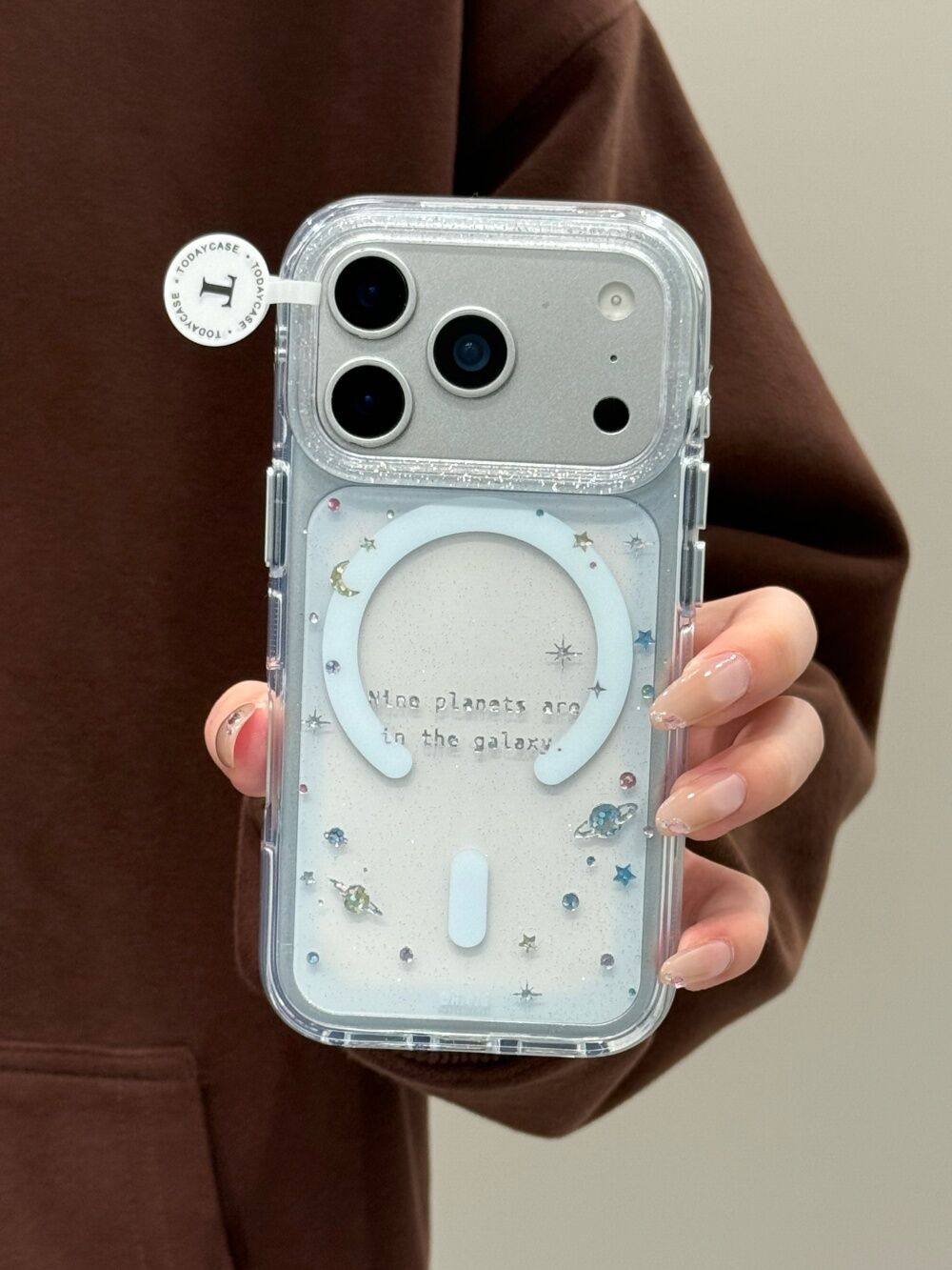 Ameigas Gilded Galaxy Transparent Magnetic Phone Case