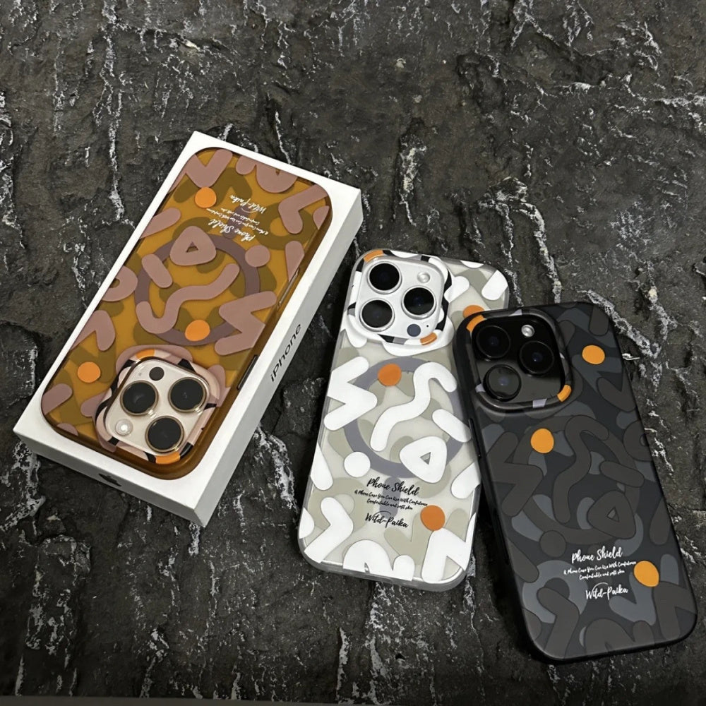 Ameigas Graffiti Matte Magnetic Full-Cover Protective Phone Case