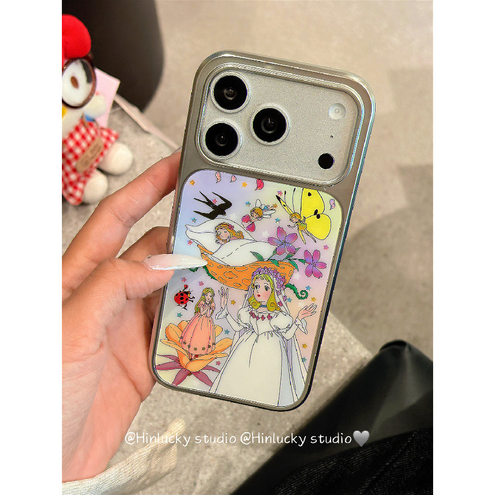 Ameigas Floral Butterfly Princess Electroplated Phone Case