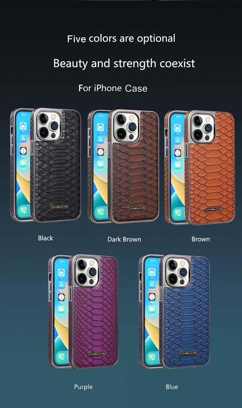 Ameigas Vegan Faux Leather Snake Skin Protective Phone Case