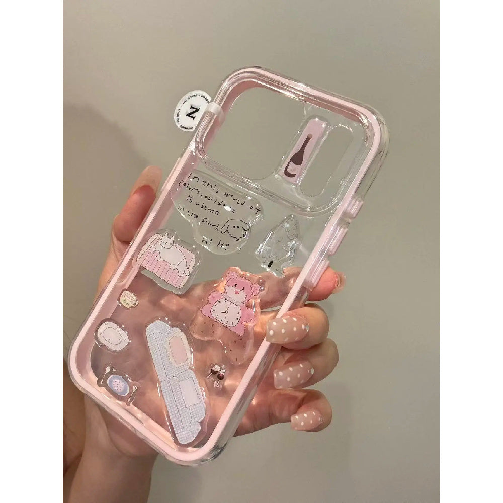 Ameigas Doodle Dash Case - Interactive Dachshund Stickers & Clear MagSafe Cover