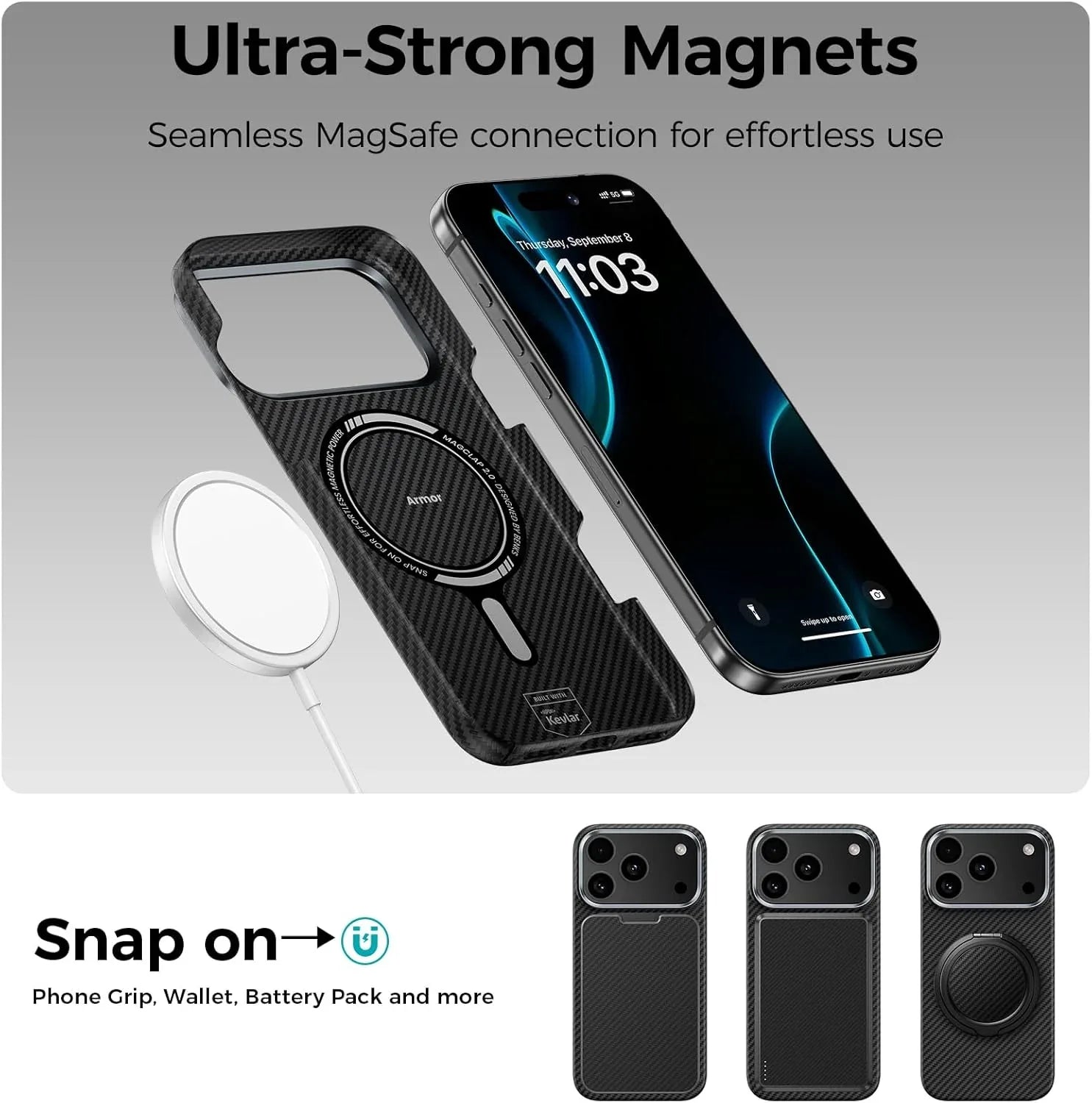 Ameigas ArmorAir Kevlar Ultra-Slim MagSafe Phone Case - Ameigas