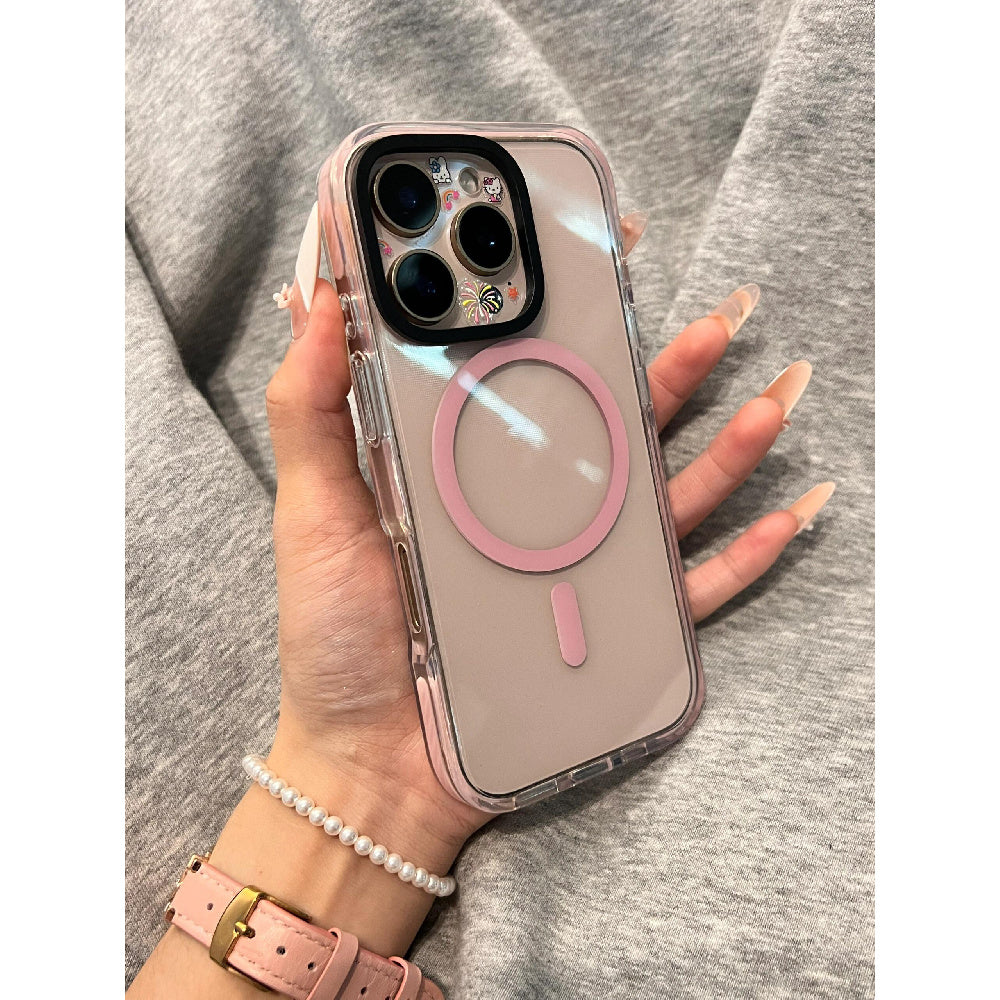 Ameigas Elegant Blush Pink Case - Translucent Magnetic Design with Crystal Clear Protection