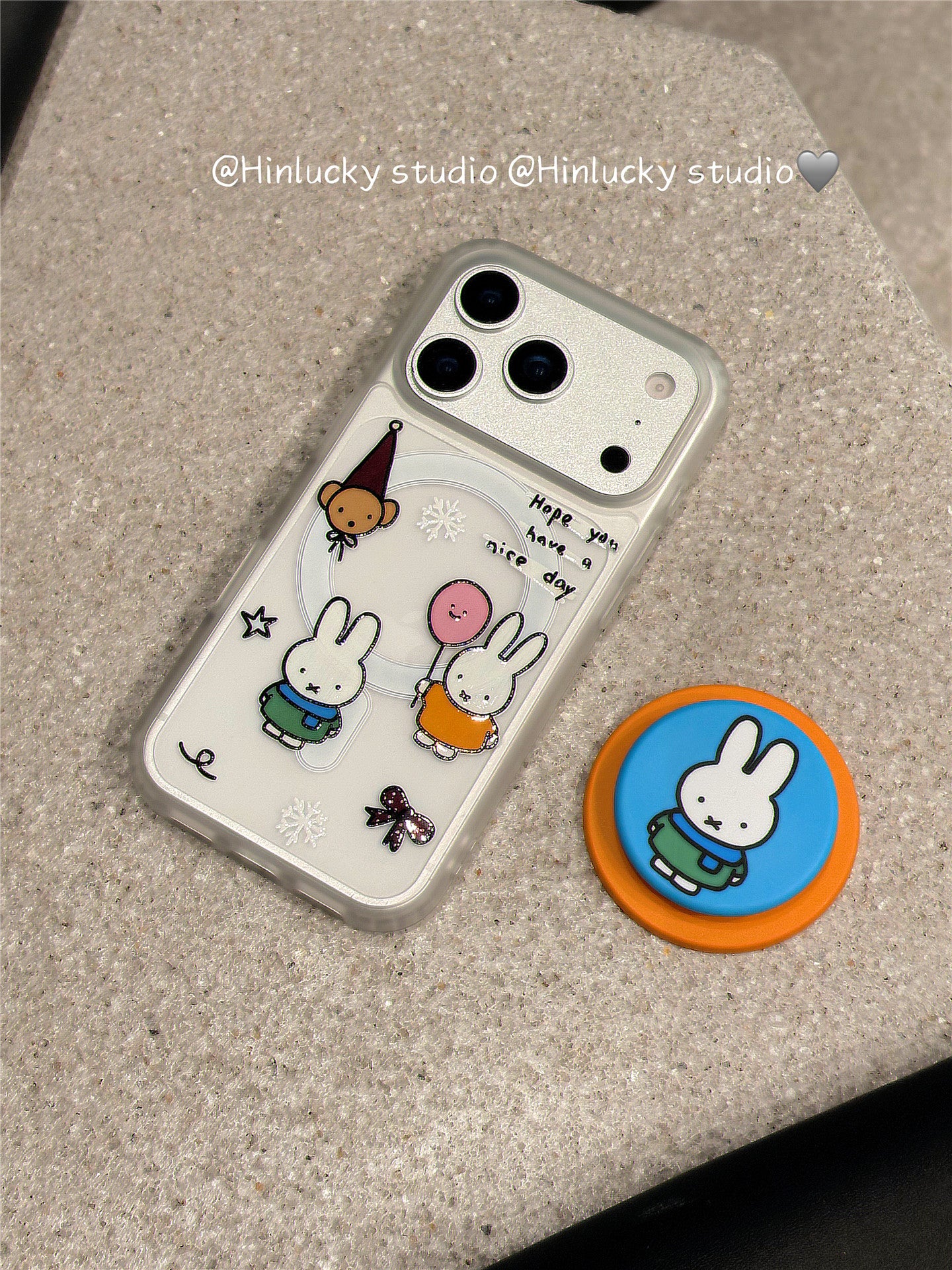 Ameigas Miffy-Inspired Stand Case - Japanese Korean Cute Bunny MagSafe Cover