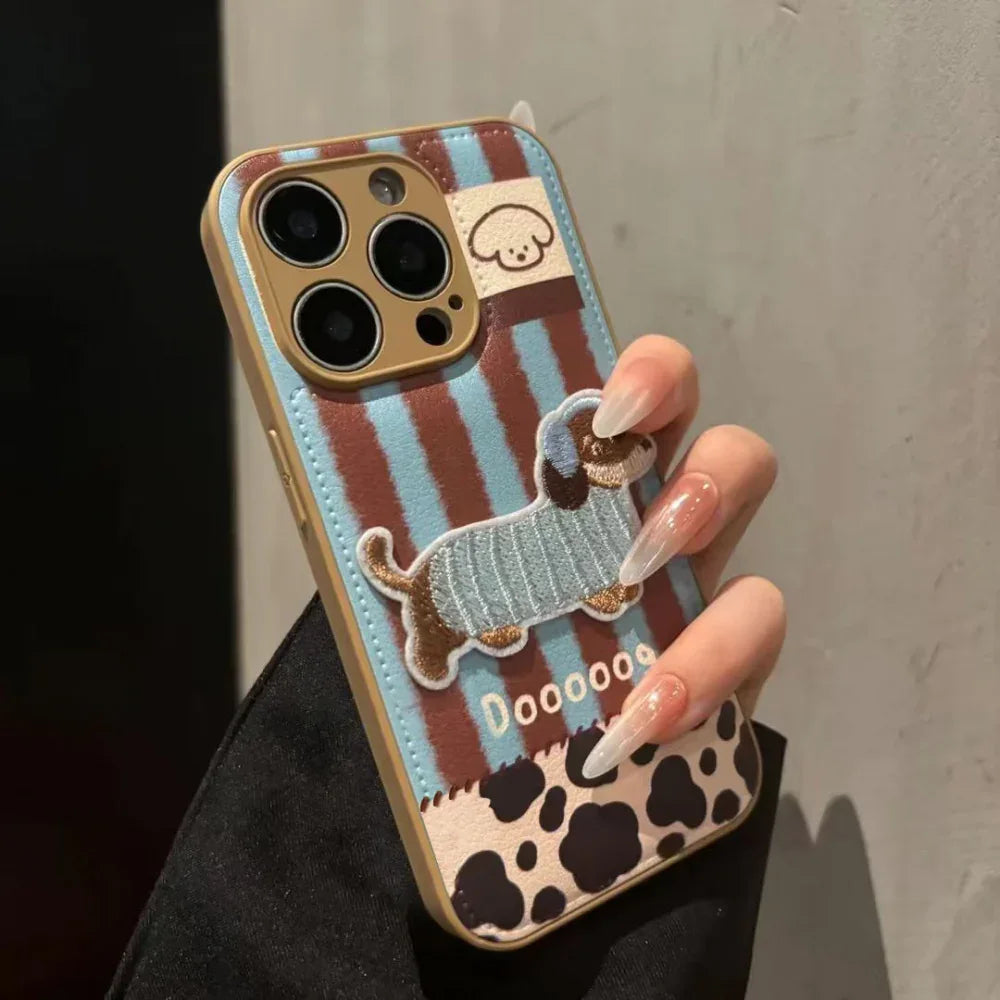 Ameigas Autumn Winter Leather Phone Case for iPhone 17 Pro Max – Shockproof Luxury Protective Cover for Women - Ameigas