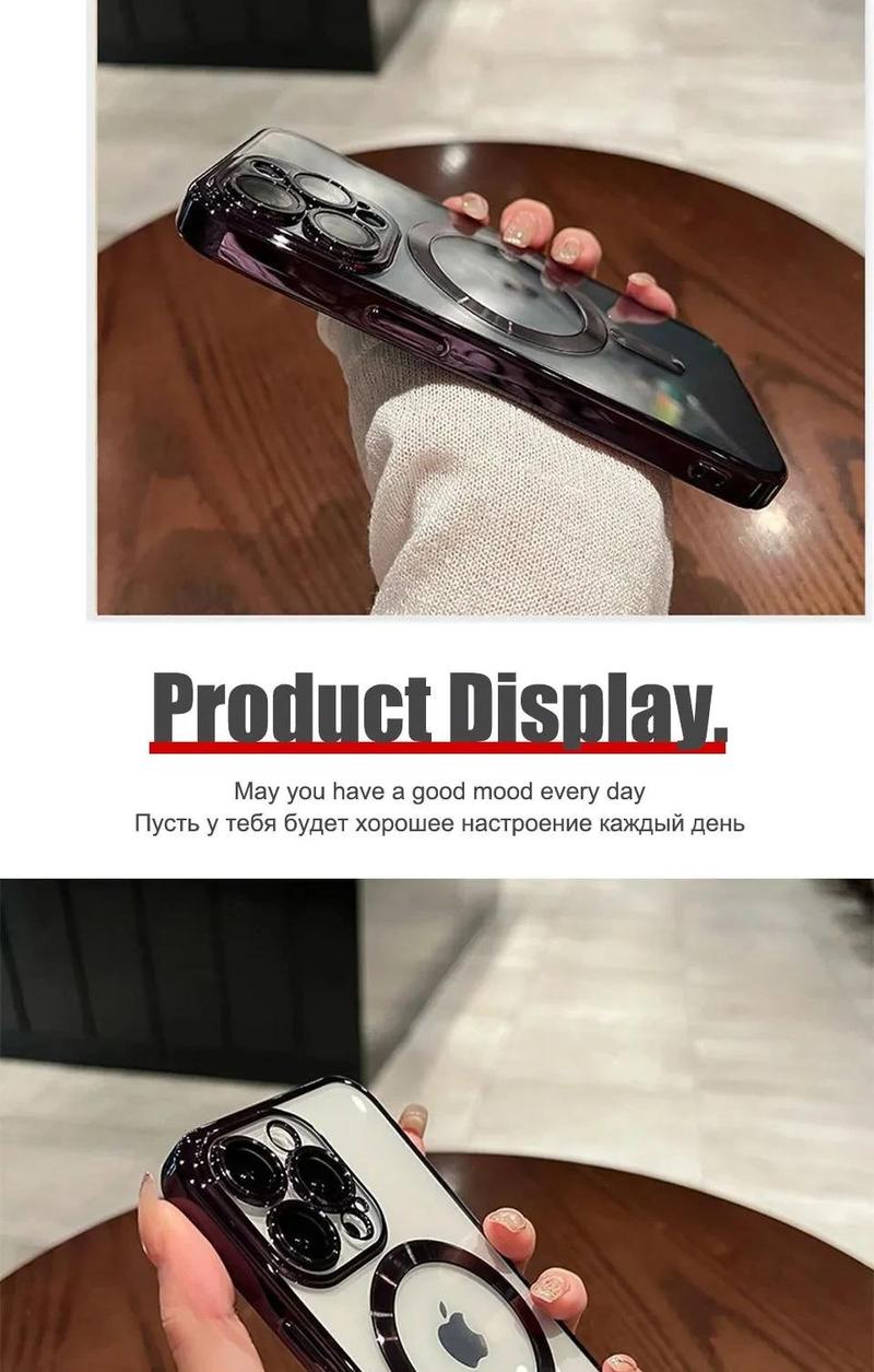 Ameigas Luxury Magnetic Glitter Transparent Protective Case