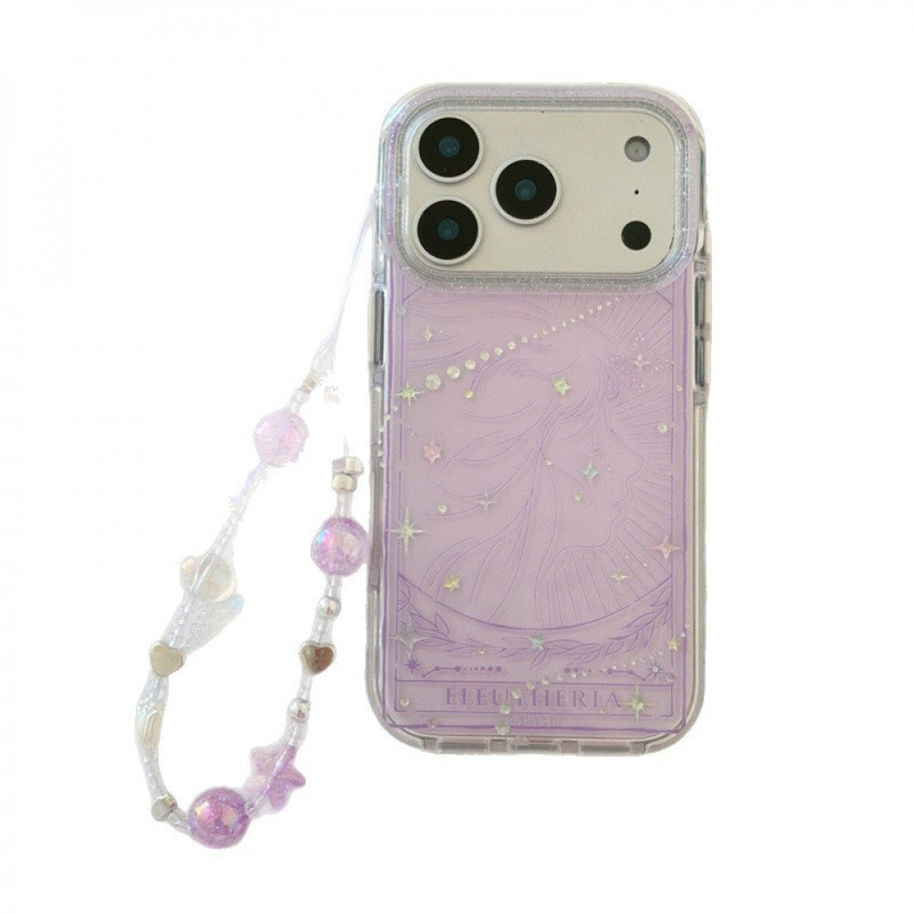 Beautiful Ins Style Gold-Plated Goddess Tears Compatible with iPhone 16/17 Pro Max Case 14 Apple 15 Chain