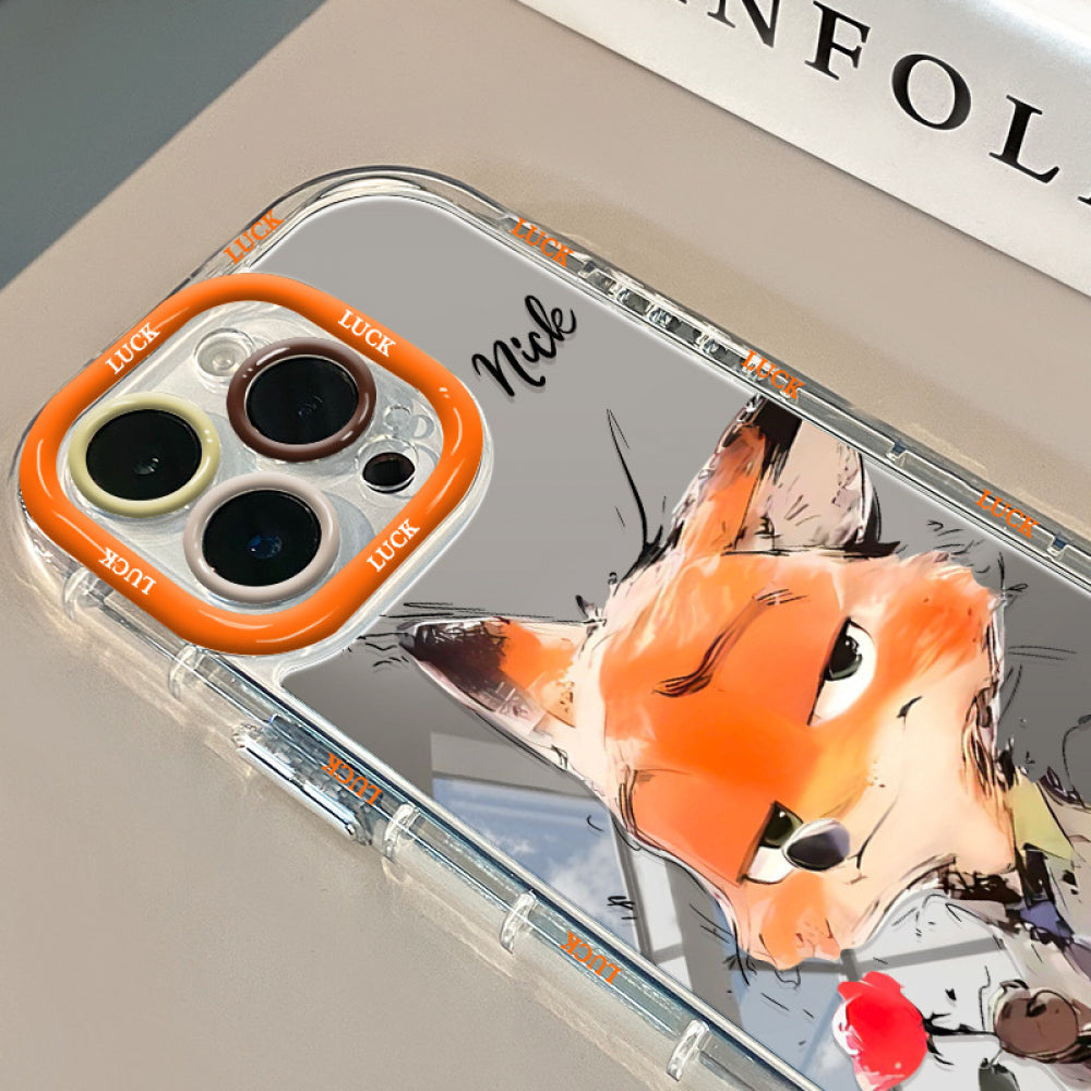 Ameigas Zootopia Judy & Nick Mirror Phone Case for iPhone
