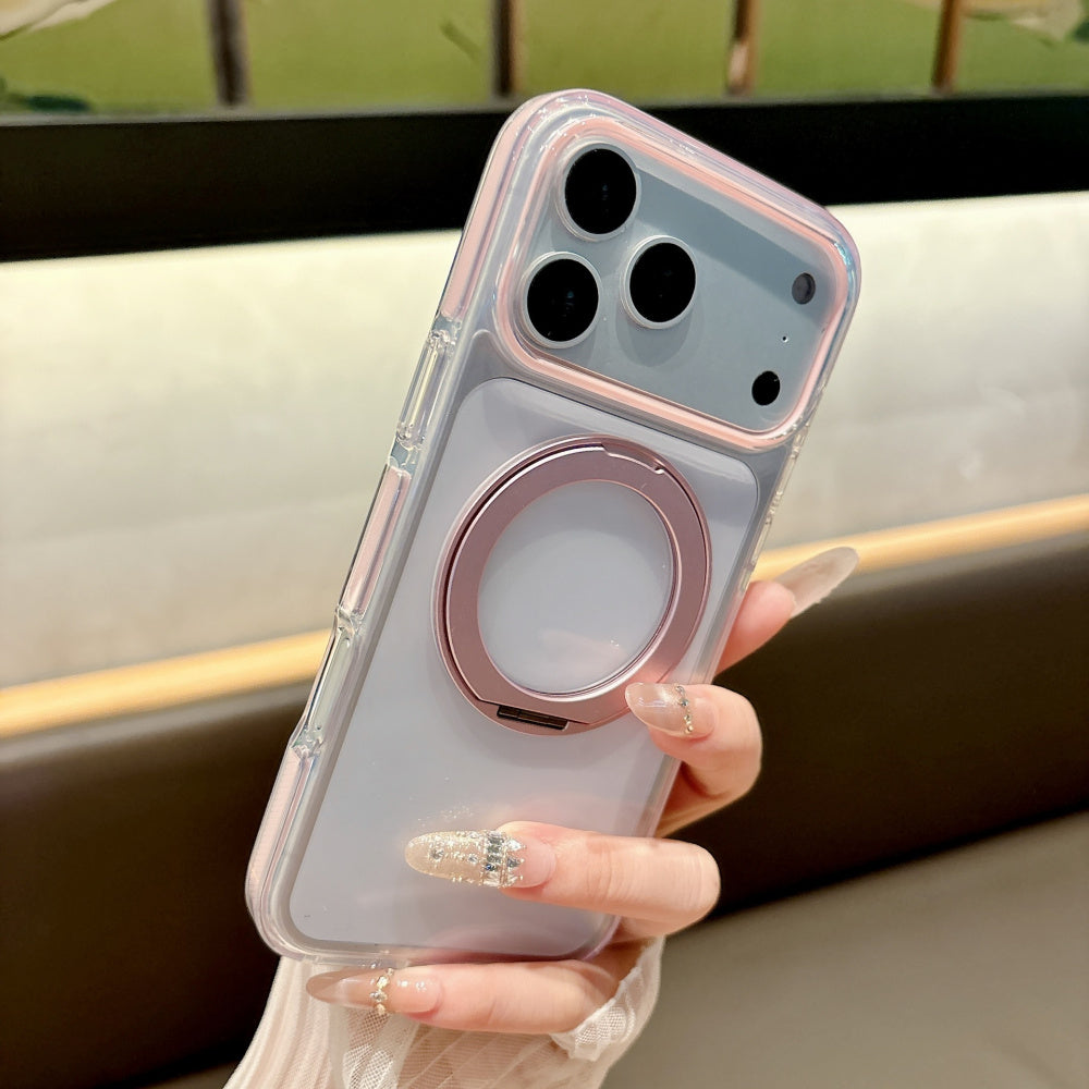 Ameigas Ice Crystal Magnetic Stand Phone Case – 360° Rotating Shockproof Cover