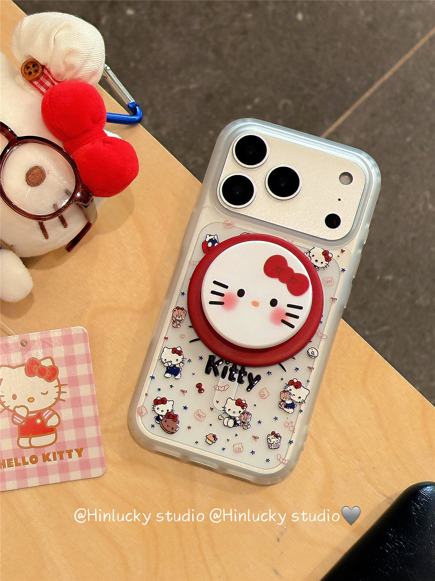 Ameigas Paw-Soft Touch Stand Case - Japanese Korean Cute Kitty MagSafe Cover