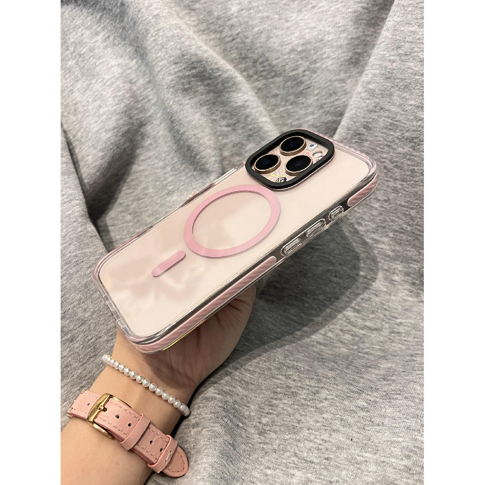 Ameigas Elegant Blush Pink Case - Translucent Magnetic Design with Crystal Clear Protection