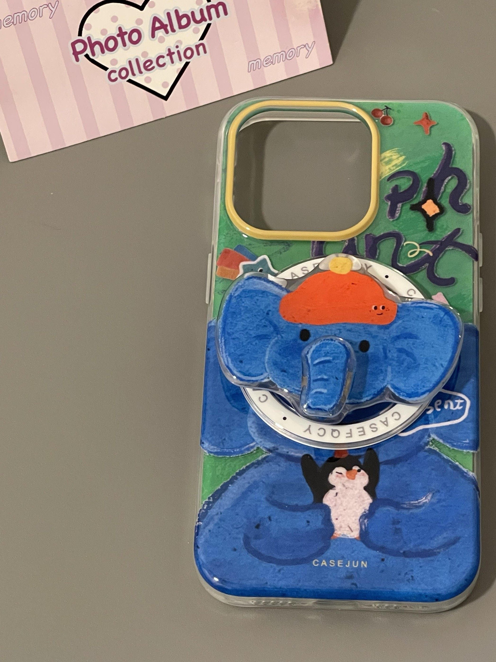 Ameigas Wobble Baby Elephant Case - Spinning Trunk Design with Magnetic Stand