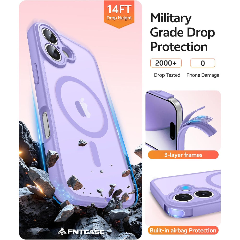 Ameigas Magnetic Translucent Matte Protective Phone Case with Camera Guard