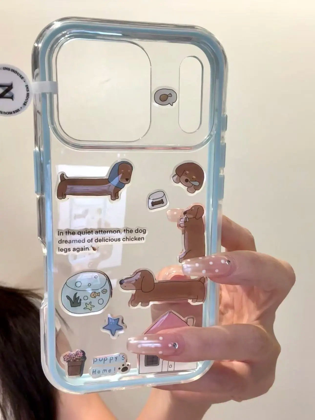 Ameigas Doodle Dash Case - Interactive Dachshund Stickers & Clear MagSafe Cover