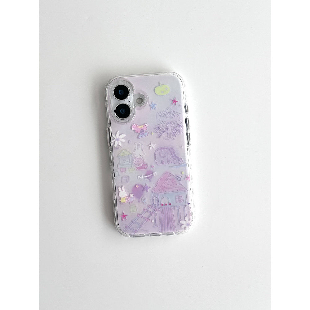 Ameigas Lavender Playland Case - Pastel Purple Miffy at the Fair Design with Double-Layer Protection
