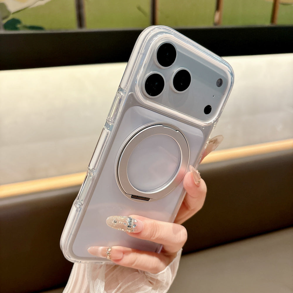 Ameigas Ice Crystal Magnetic Stand Phone Case – 360° Rotating Shockproof Cover