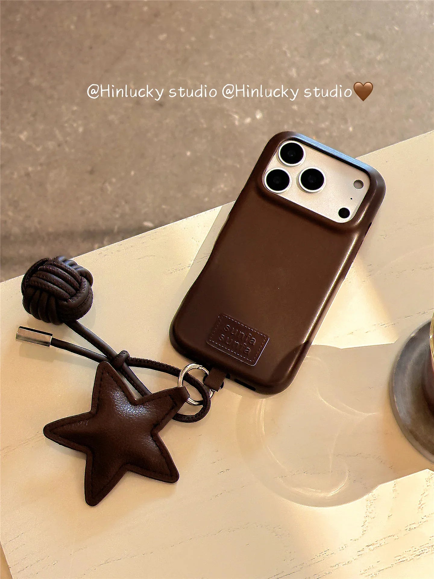 Ameigas Autumn Minimal Star Charm Leather Protective Case - Ameigas