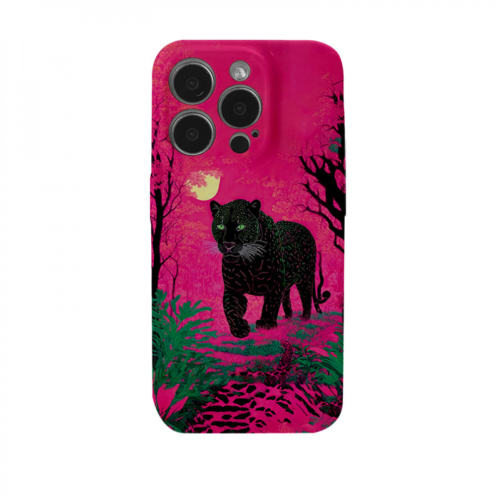 Ameigas Black Panther Oil Painting Dual-Layer Protective Phone Case
