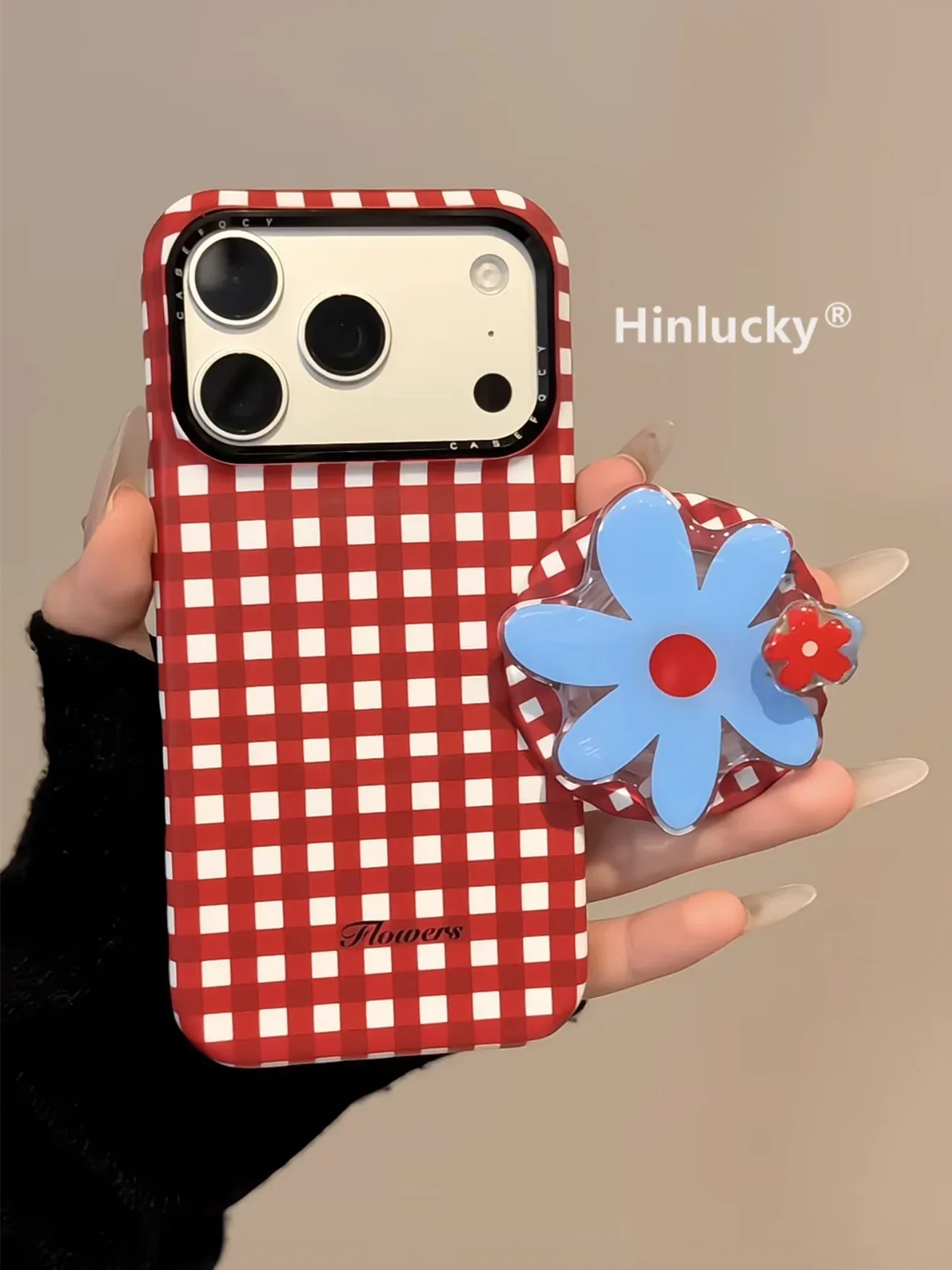 Ameigas Carnival Bloom Case - Spinning Gingham Flower MagSafe Cover - Ameigas