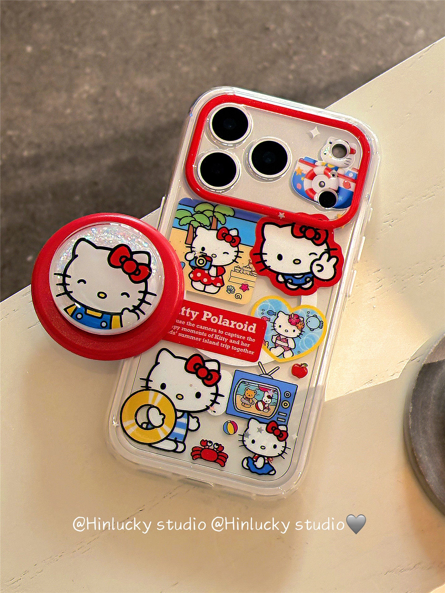 Ameigas GlitterGlide Kitten Case - Liquid Glitter Cat MagSafe Stand Cover for iPhone
