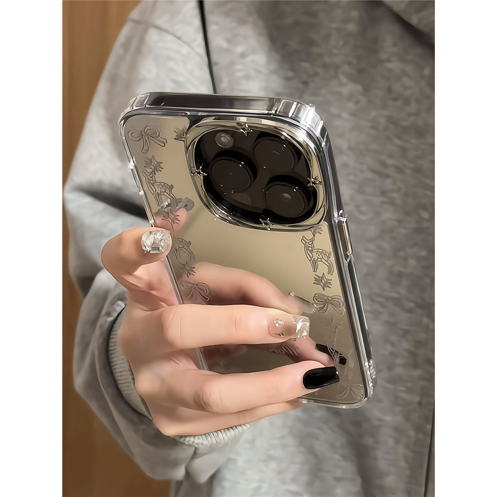 Ameigas Frostglow Fawn Case - Mirror Frame with Deer & Bow, Star Lens Accent