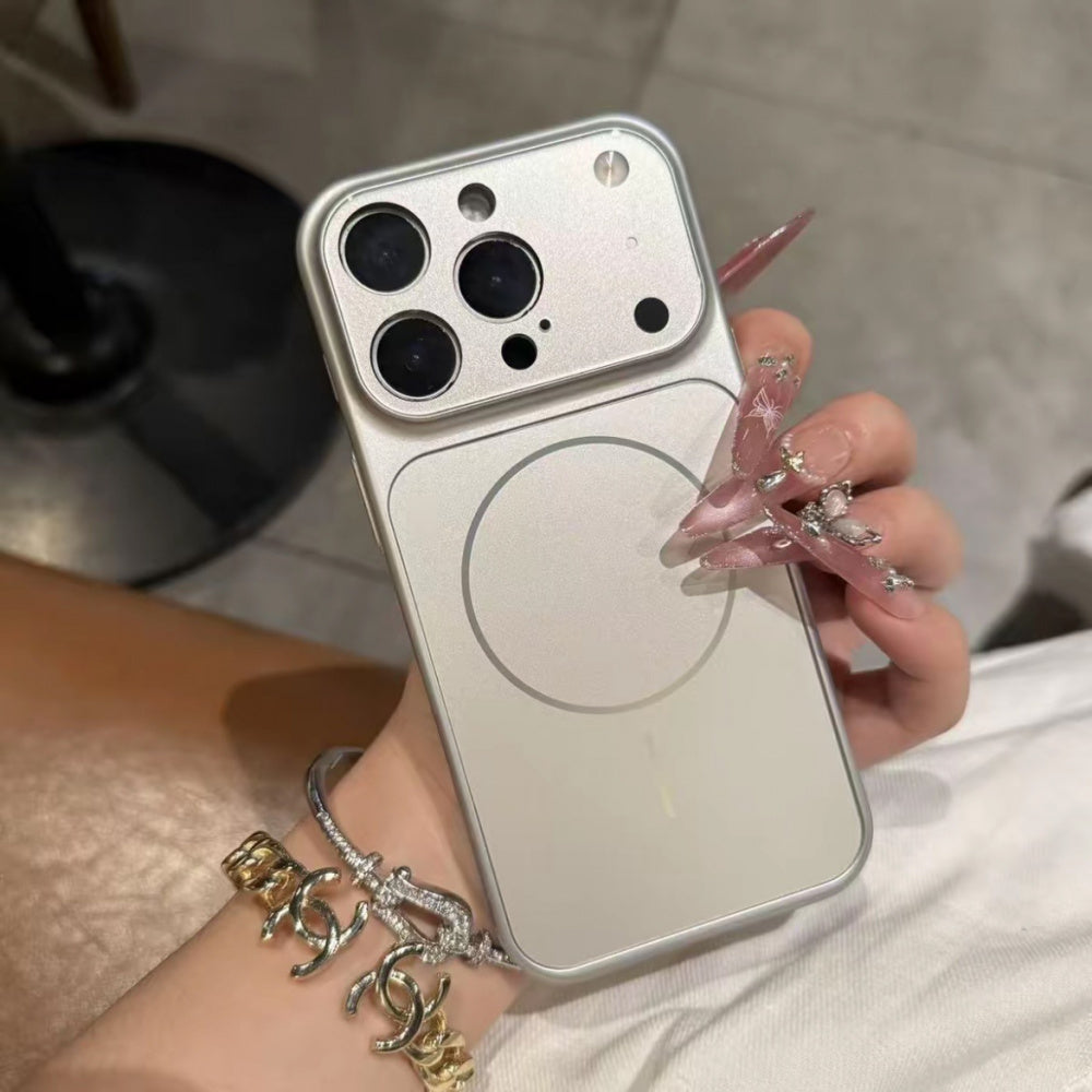 Ameigas Large Window Matte Glass Magnetic Phone Case