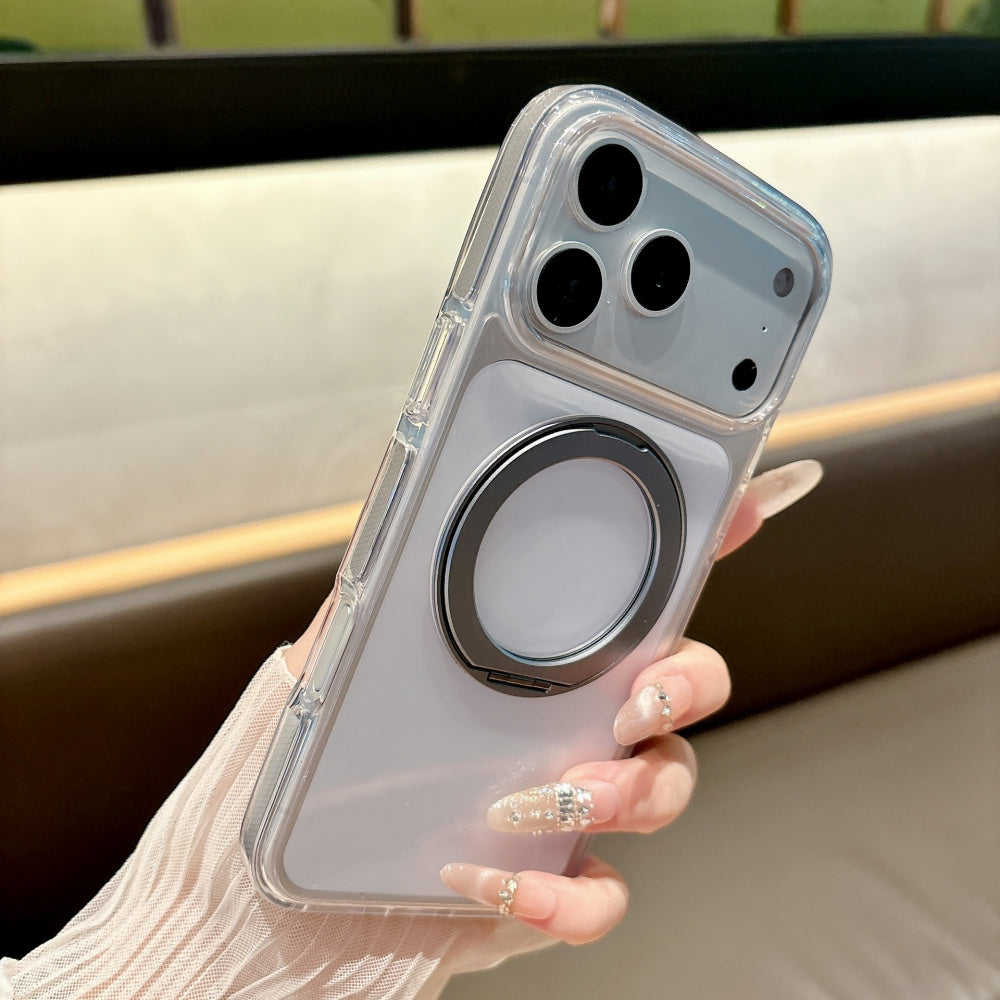 Ameigas Ice Crystal Magnetic Stand Phone Case – 360° Rotating Shockproof Cover