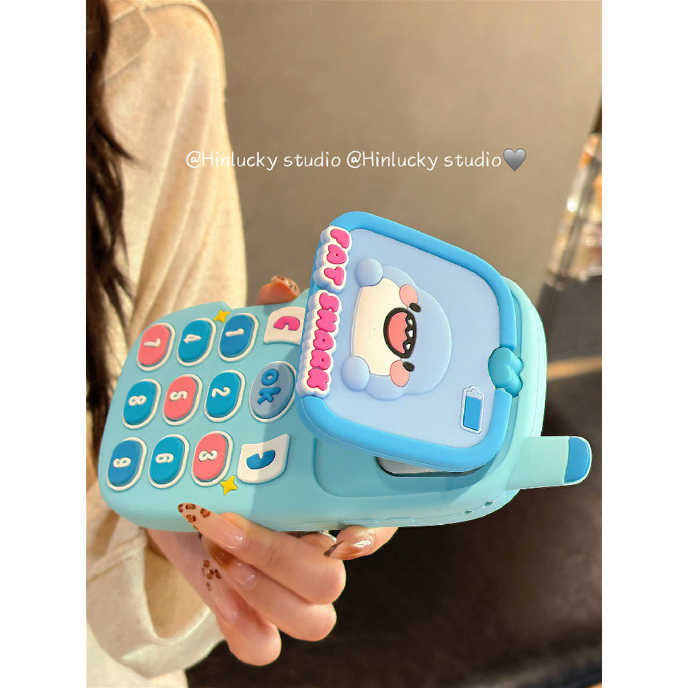 Ameigas Retro Shark Flip Case - Cartoon Shark Phone with Magnetic Stand