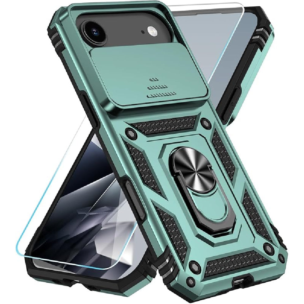 Ameigas Slide Camera Cover Ring Kickstand Protective Phone Case