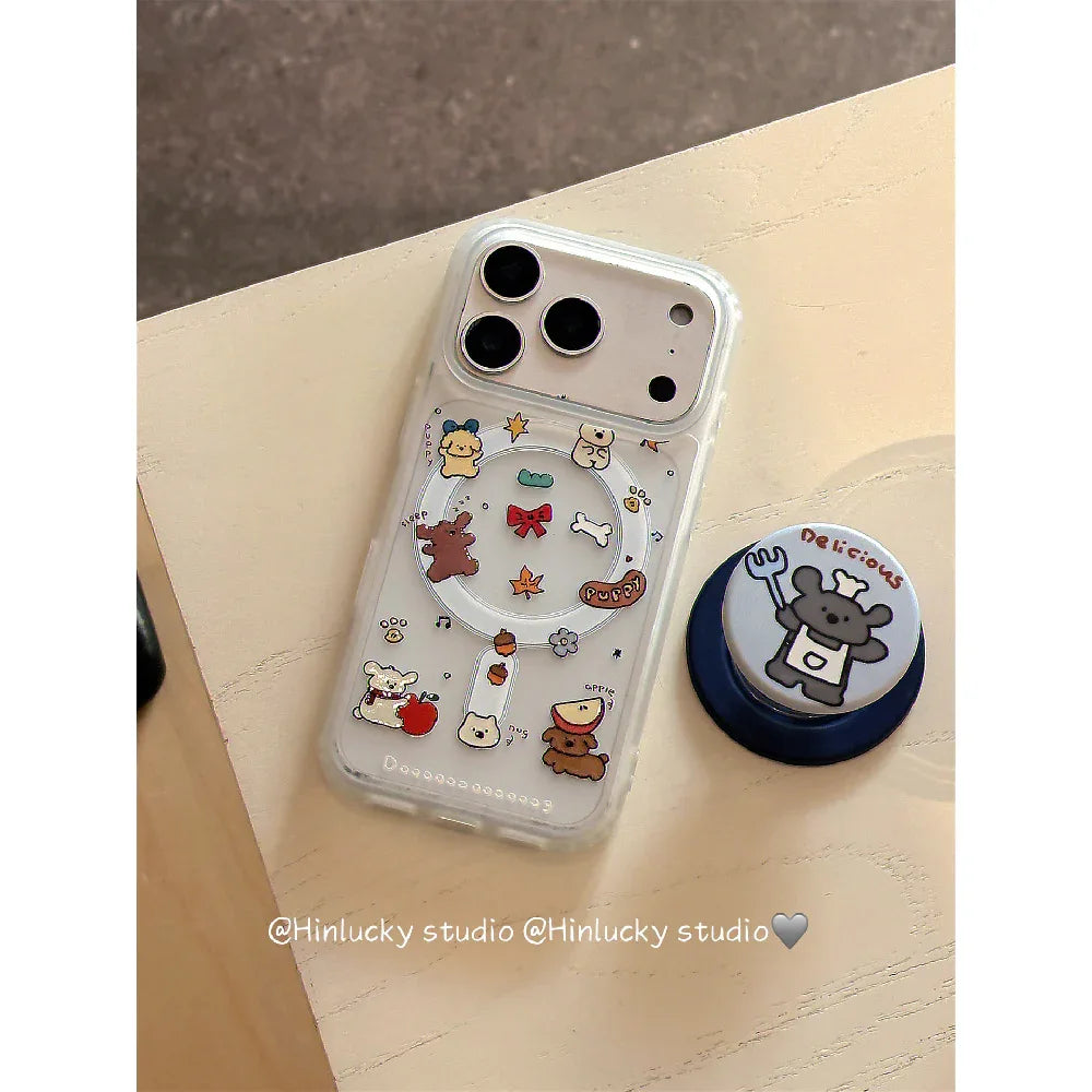 Ameigas Cute Puppy Magnetic Stand Phone Case - Ameigas