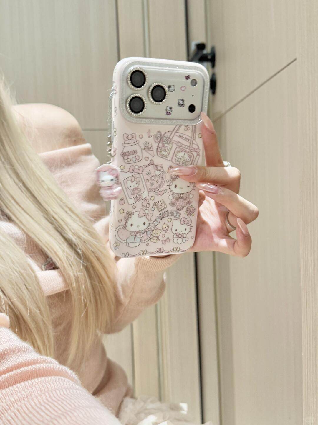 Ameigas Luxury KT Cat Handbag Illustration Phone Case