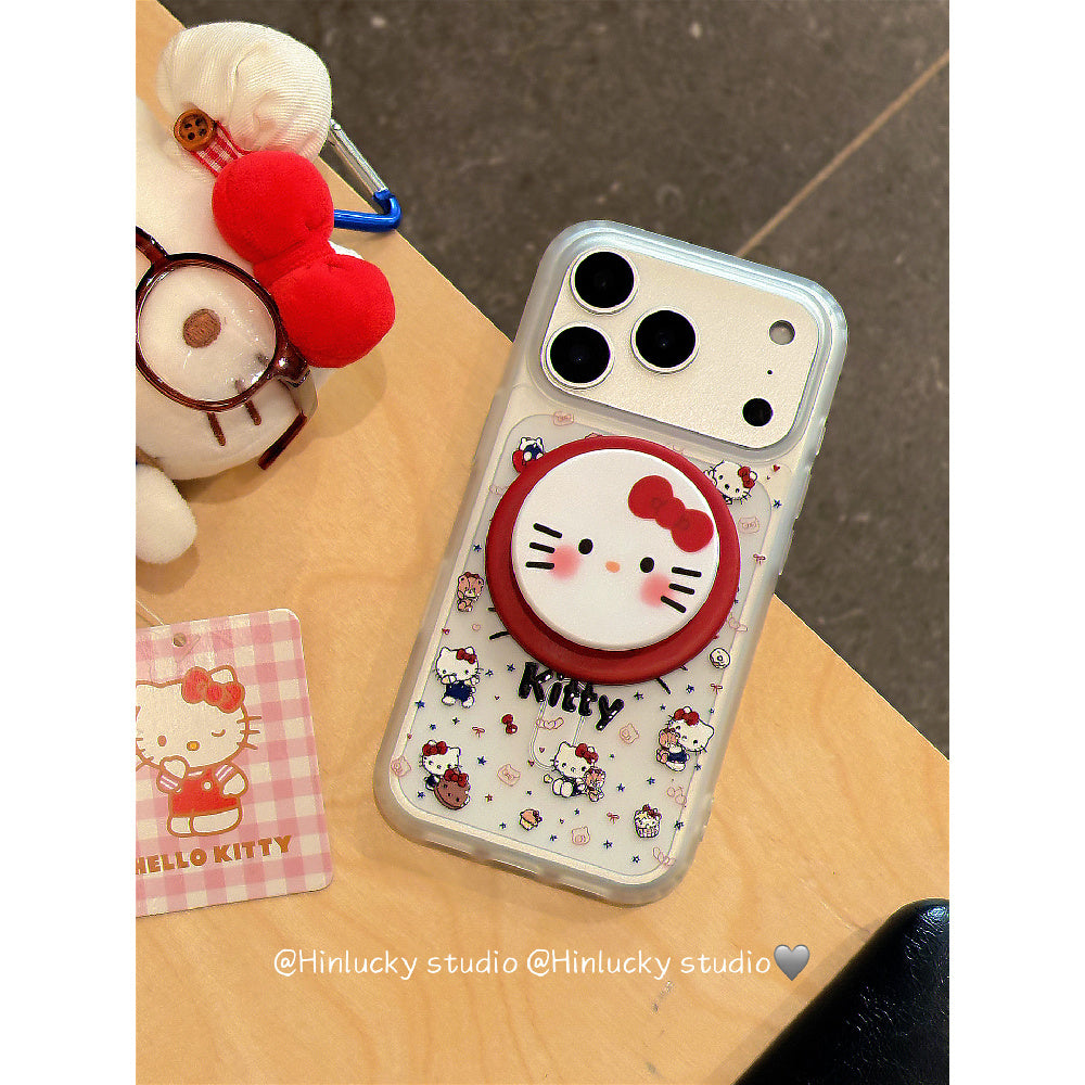 Ameigas Paw-Soft Touch Stand Case - Japanese Korean Cute Kitty MagSafe Cover