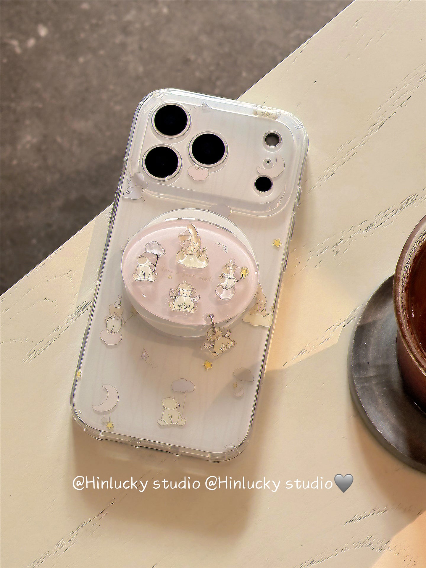 Ameigas Stripe Buddy Stand Case - Cute Cartoon Animal MagSafe Cover with Full Guard