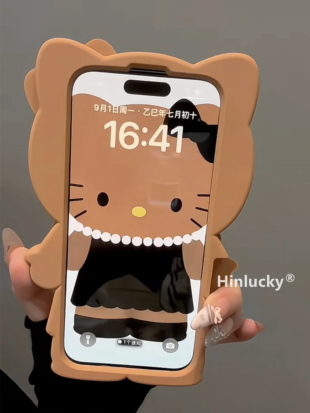 Ameigas Couture Kitty Case - Black Dress & Leather Cat Silicone Cover - Ameigas