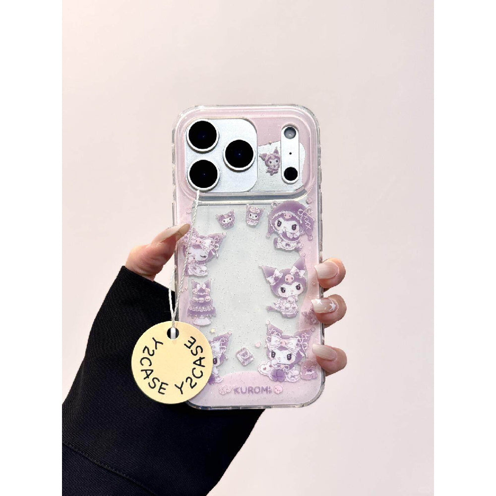 Ameigas Glitter Kuromi Frame IMD Double-Layer Phone Case